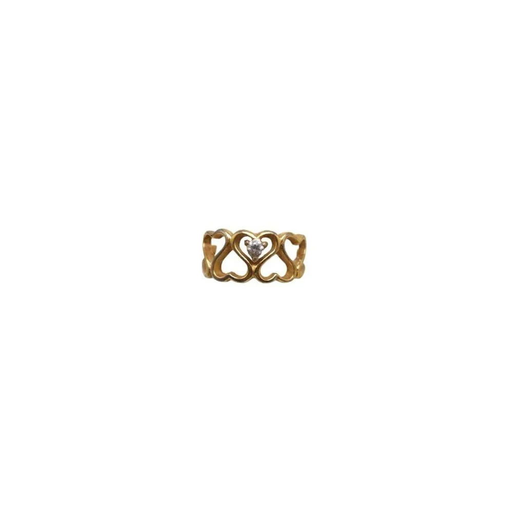 Swirl Openwork Rhinestone Cocktail Ring Gold Tone Size 6.75 Vintage